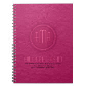 Rosa Imitate Leather Look Monogram Notizblock (Vorderseite)