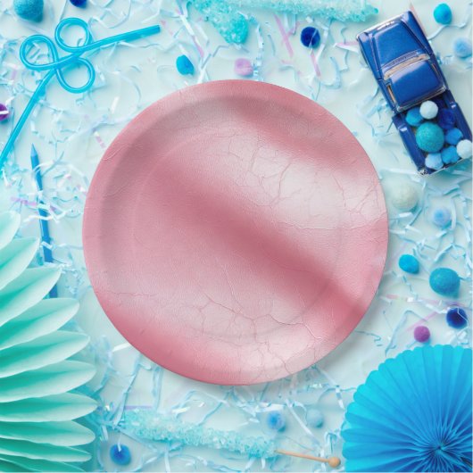 Rosa Imitate Leder Brautparty Pappteller (Party)