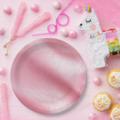 Rosa Imitate Leder Brautparty Pappteller (Party)