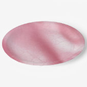 Rosa Imitate Leder Brautparty Pappteller (Schrägansicht)