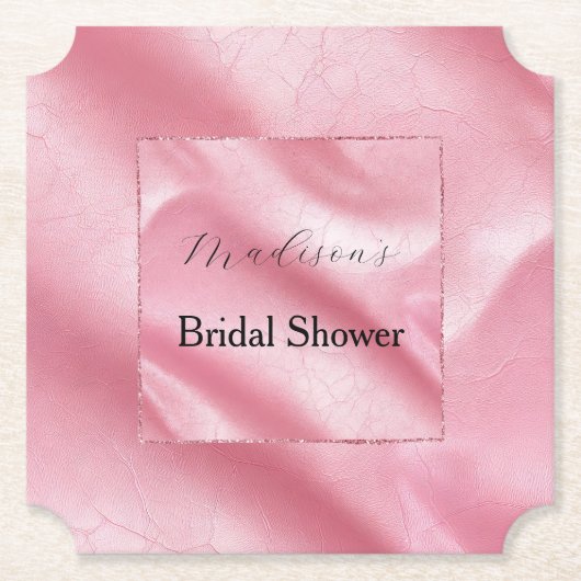 Rosa Imitate Leder Brautparty Untersetzer (Vorderseite)