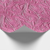 Rosa Imitate Leder Geschenkpapier (Ecke)