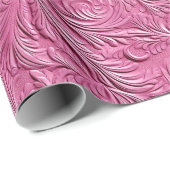 Rosa Imitate Leder Geschenkpapier (Rolleneckpunkt)