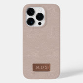 Rosa Imitate Leder Rose Gold Monogramm Case-Mate iPhone Hülle (Rückseite)