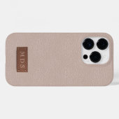 Rosa Imitate Leder Rose Gold Monogramm Case-Mate iPhone Hülle (Rückseite (Horizontal))