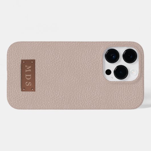 Rosa Imitate Leder Rose Gold Monogramm Case-Mate iPhone Hülle (Rückseite (Horizontal))