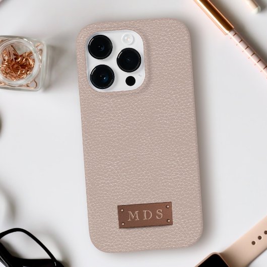 Rosa Imitate Leder Rose Gold Monogramm Case-Mate iPhone Hülle