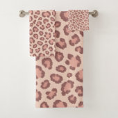 Rosa Imitate Leopard Skin Pattern Drucken Badhandtuch Set (Insitu)