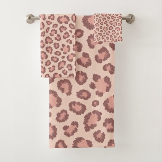 Rosa Imitate Leopard Skin Pattern Drucken Badhandtuch Set (Insitu)