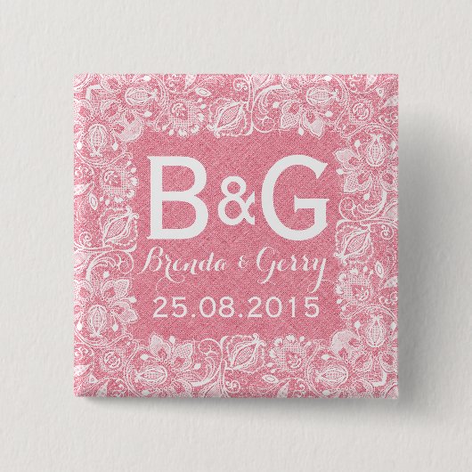 Rosa Imitate Rahmen und Rahmen 2 Button (Vorderseite)