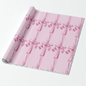 Rosa Imitate Satin Ribbon Bow Wrapping Paper Geschenkpapier (Ungerollt)