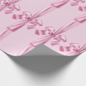 Rosa Imitate Satin Ribbon Bow Wrapping Paper Geschenkpapier (Ecke)