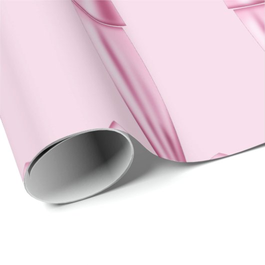Rosa Imitate Satin Ribbon Bow Wrapping Paper Geschenkpapier (Rolleneckpunkt)