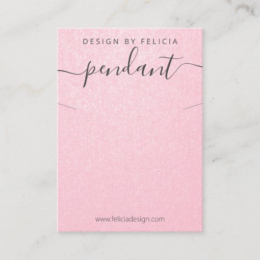 Rosa IMITATE schimmern die Kette Pendeldisplay Visitenkarte (Vorderseite)