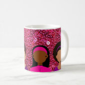 Rosa Imitate Sequins Friends Kaffee Tasse (VorderseiteRechts)