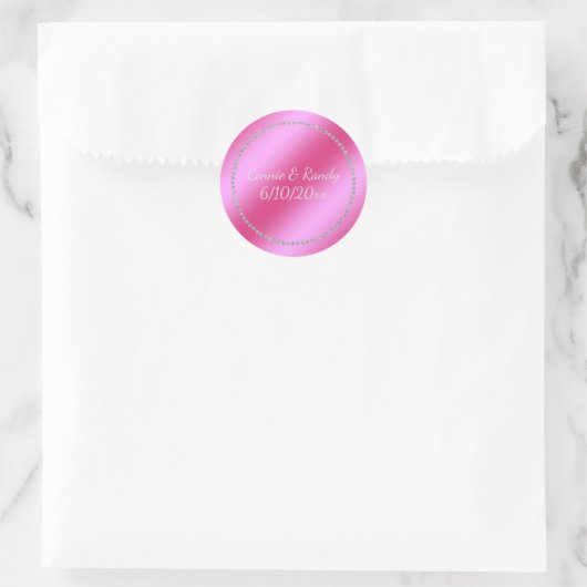 Rosa Imitate-Sticker Runder Aufkleber (Tasche)