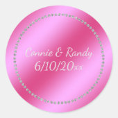 Rosa Imitate-Sticker Runder Aufkleber (Vorderseite)