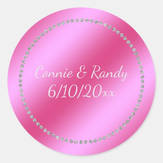 Rosa Imitate-Sticker Runder Aufkleber (Vorderseite)