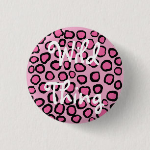 Rosa Imitate Tierspuren drucken Wild Button
