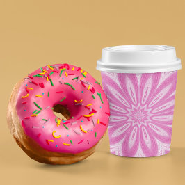 Rosa Imitate Tulle Blume Design Pappbecher