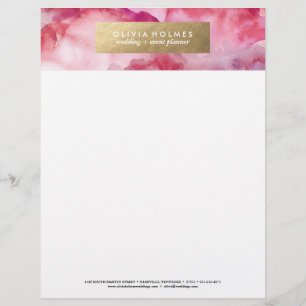 Rosa Imitate Wasserfarben Letterhead Briefbogen