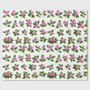 Rosa Immergrün-Blume Botanisches Set Sadabahar Geschenkpapier