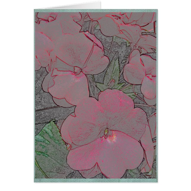 Rosa impatiens in einem Sommergarten (Vorne)