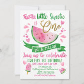 Rosa in einem Melon Thema 1. Geburtstag Einladung (Vorderseite)
