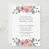 Rosa in einer Hochzeit Einladung mit UAWG (Vorderseite)