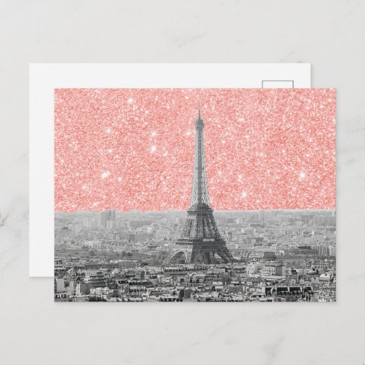 Rosa in Paris Postkarte (Vorne/Hinten)