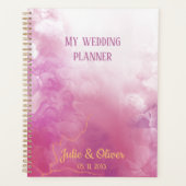 Rosa individuelle Name Hochzeit Planer (Vorderseite)