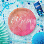 Rosa individuelle Name in Rosa Pappteller (Party)