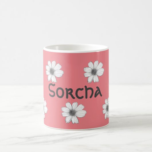 Rosa Individuelle Name Kaffeetasse (Mittel)