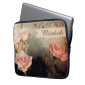 Rosa Individuelle Name Laptopschutzhülle (Vorderseite Links)