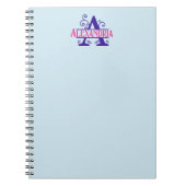 Rosa Individuelle Name Lila florale Monogramm Pers Notizblock (Vorderseite)