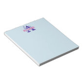 Rosa Individuelle Name Lila florale Monogramm Pers Notizblock (angewinkelt)