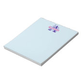 Rosa Individuelle Name Lila florale Monogramm Pers Notizblock (Rotiert)