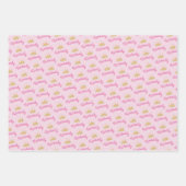 Rosa Individuelle Name Personalisiert Geschenkpapier Set (Vorderseite 2)