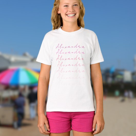 Rosa Individuelle Name T-Shirt