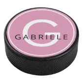 Rosa Individuelle Name und Anfangsbuchstabe Eishockey Puck (3/4)