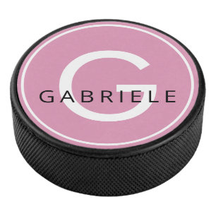 Rosa Individuelle Name und Anfangsbuchstabe Eishockey Puck