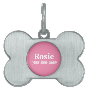 Rosa Individuelle Name und Telefonnummer Tiermarke