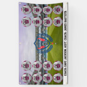Rosa individuelles Mädchen-Fußball-Team-Banner Banner (Vertikal)