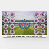 Rosa individuelles Mädchen-Fußball-Team-Banner Banner (Horizontal)