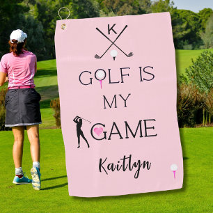 Rosa individuelles modernes Golf ist mein Spiel Mo Golfhandtuch