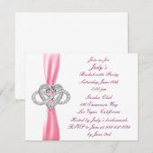 Rosa Infinity Herz Junggeselinnen-Abschied Einladu Einladung (Vorne/Hinten)