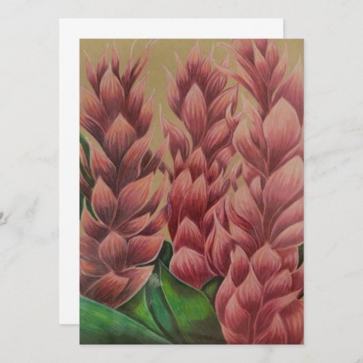 Rosa Ingwer-Karte (innen leer) (Vorne/Hinten)