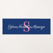 Rosa Initial, eleganter Script Text, Royal Blue Yogamatte (Vorderseite (Horizontal))