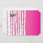 Rosa Initialen in Birch Tree Einladungen für Hochz (Rückseite)