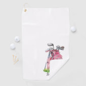 Rosa Initialen Namensmonogramm Golfhandtuch (Insitu)